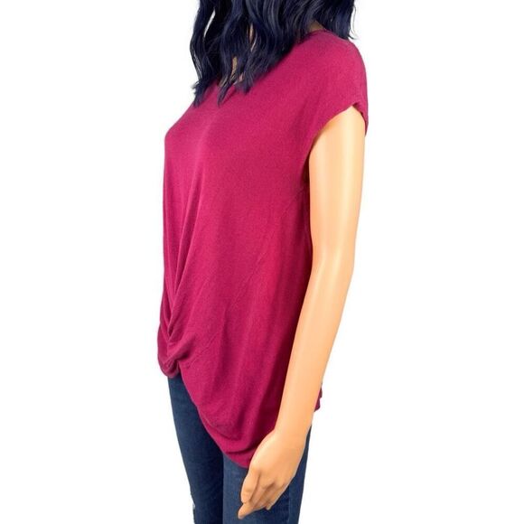 Anthropologie Sunday in Brooklyn Magenta Twist Front Sleeveless Top - Picture 4 of 6